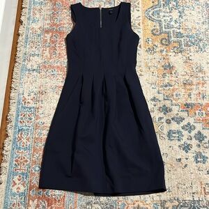 JCrew navy sleeveless ponte scuba pleated dress